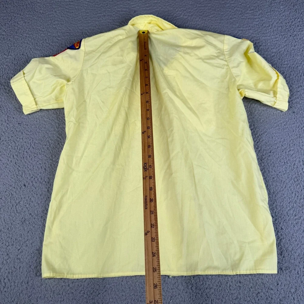 VTG BSA Shirt Blouse M 10-12 Den Leader Boy Scouts of America Patches Uniform